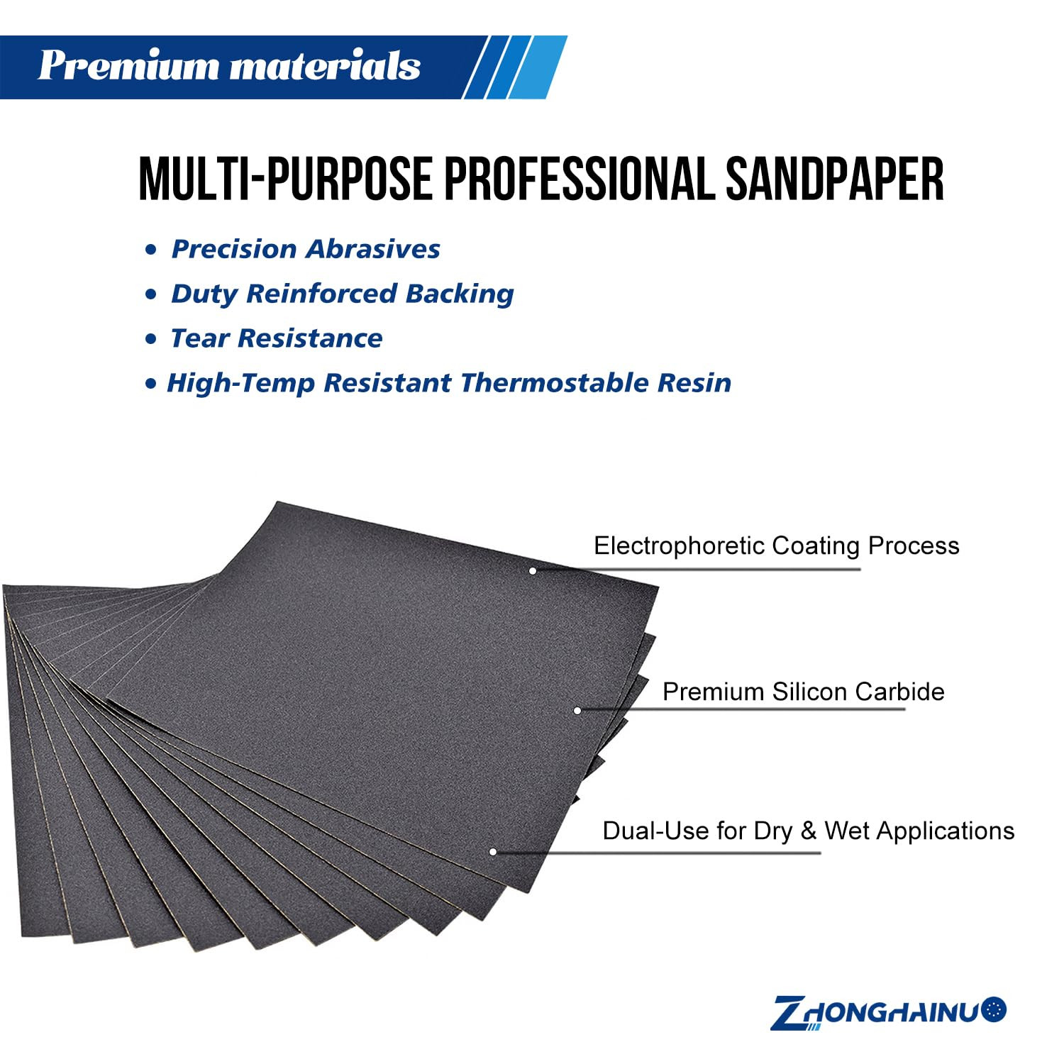10-Sheets 360 Grit Sandpaper, 9 X 11 Inch Wet Dry Sand Paper Assortment Pack, Si