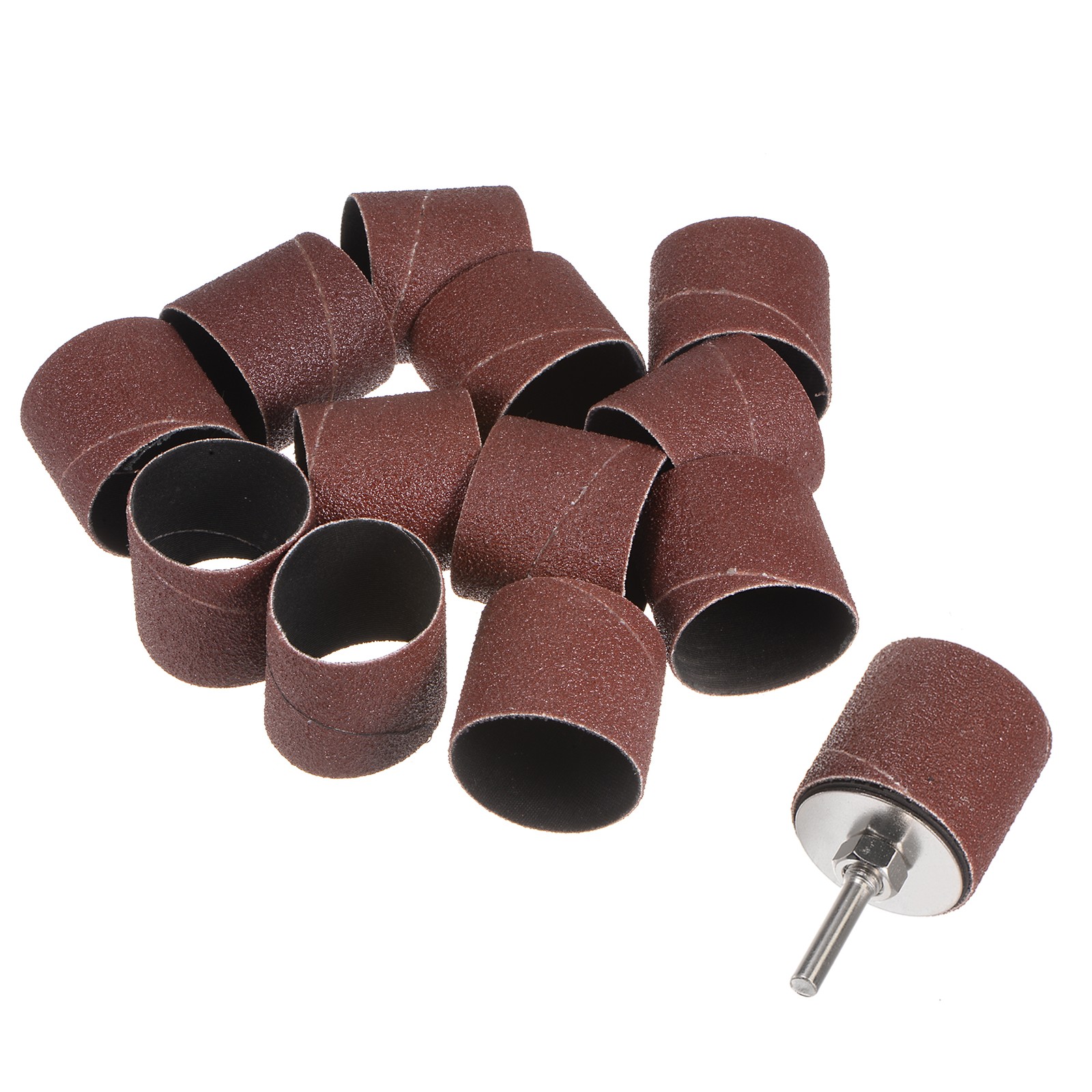 12 Pcs 1-1/2 Inch Sanding Sleeves Set 80 Grit with 1 Inch Mandrels