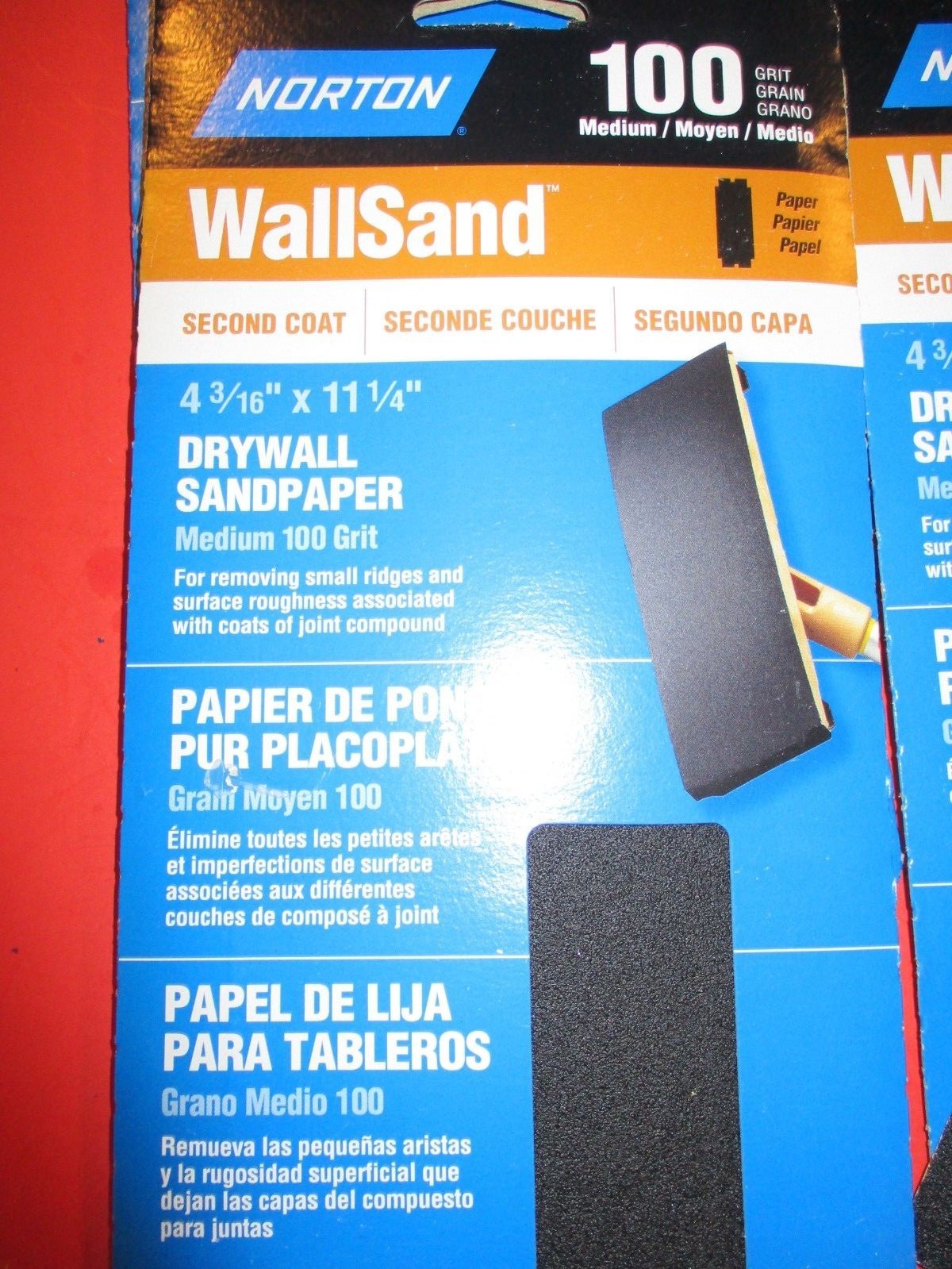 NORTON 4 3/16”X 11 1/4′ DRYWALL SANDPAPER 100 GRIT–4 PACKS -OF 5–LOT OF 20