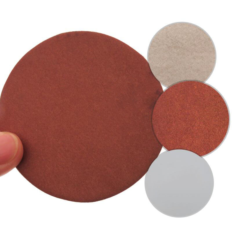 5 Inch 125mm Flocking Red Sand Dry Grinding Sandpaper Disc Hook & Loop 40~2000#
