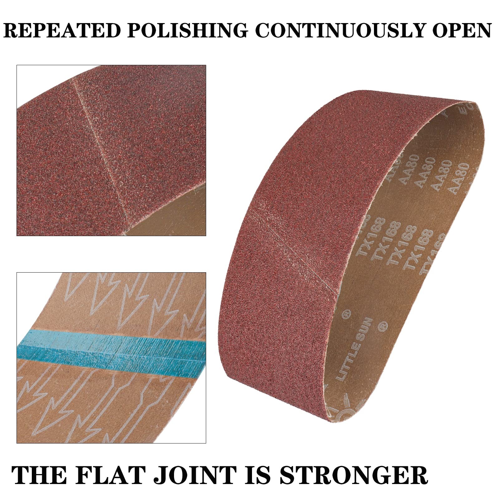 4×24 Sanding Belts 15PCS Belt Sander Paper Aluminum Oxide (3 Each of 80/120/1…