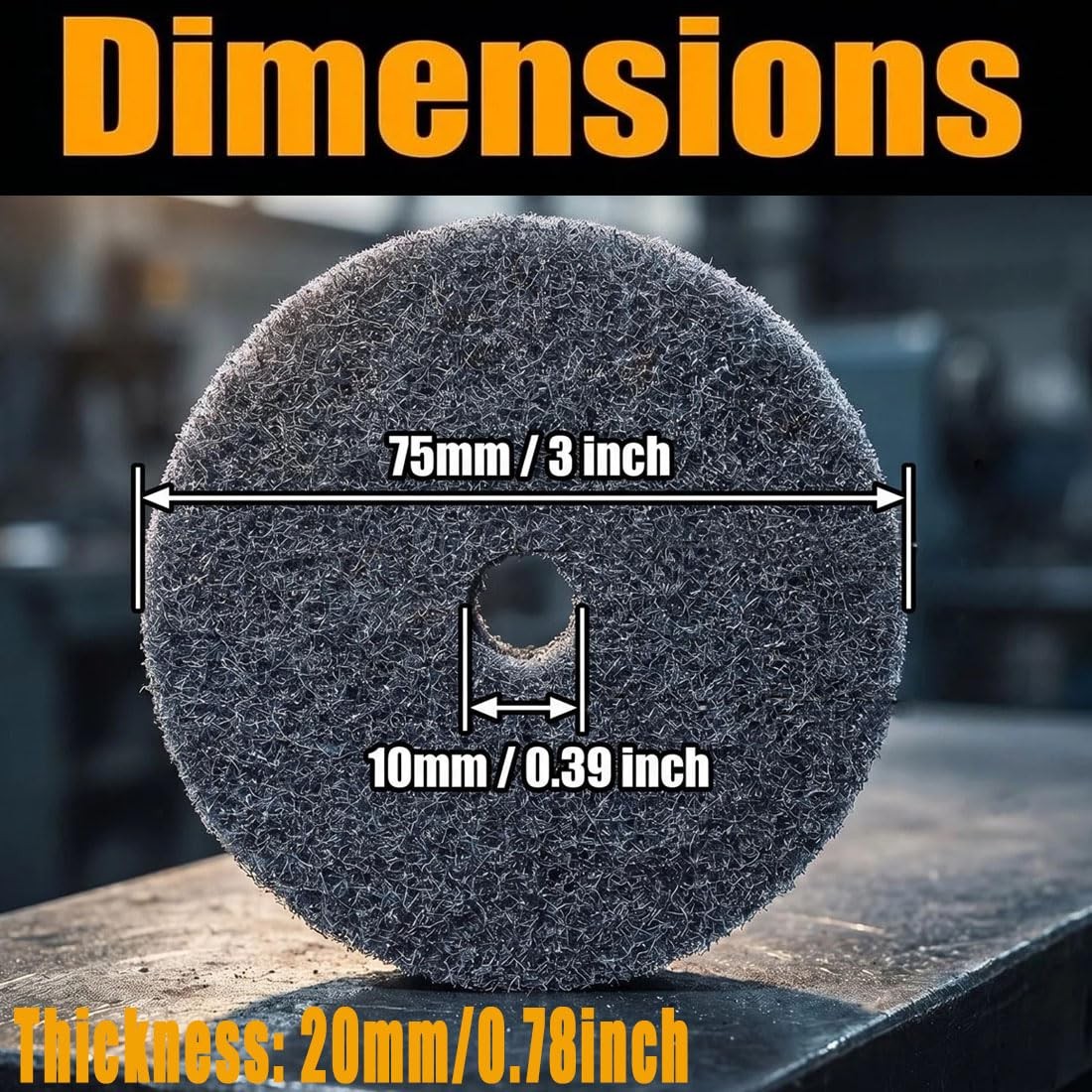 𝐋𝐮𝐨 𝐤𝐞 5 Pcs 3” Fiber Buffing Wheel – 3/8” Arbor Hole Replacement Fibe…