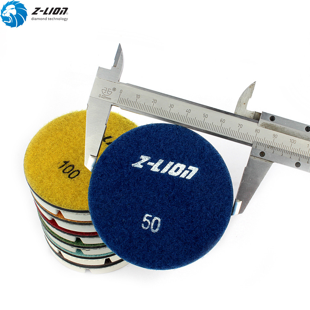 7Pcs Diamond Floor Polishing Pads 3” Grit 50-3000 for Concrete Grinding Discs