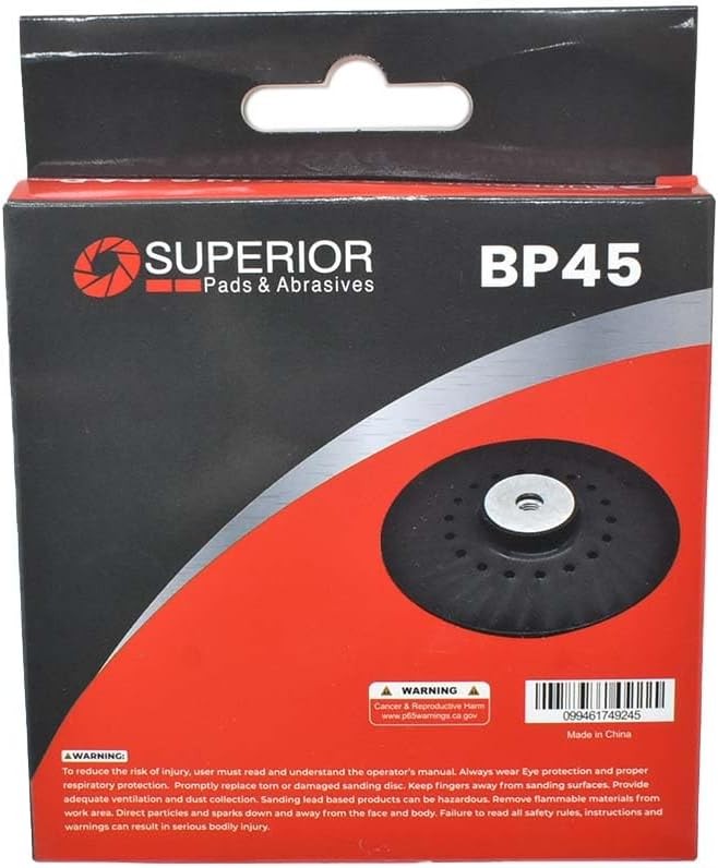 BP45 4.5 Inch Angle Grinder Backing Pad for Resin Fiber Disc with 5/8 Black