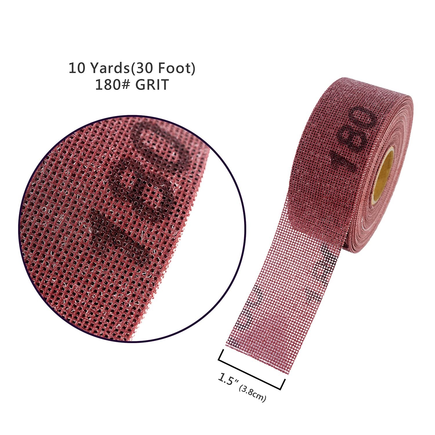 Emery Cloth Roll Grit 180 Plumbers Sanding Cloth, 1.5″ X 10 Yards | Open Mesh