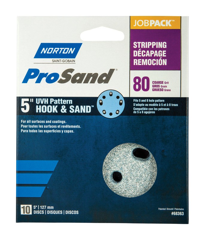 Norton 7660768363 80-Grit ProSand Zirconia Alumina Coarse Stripping Disc 5 in.