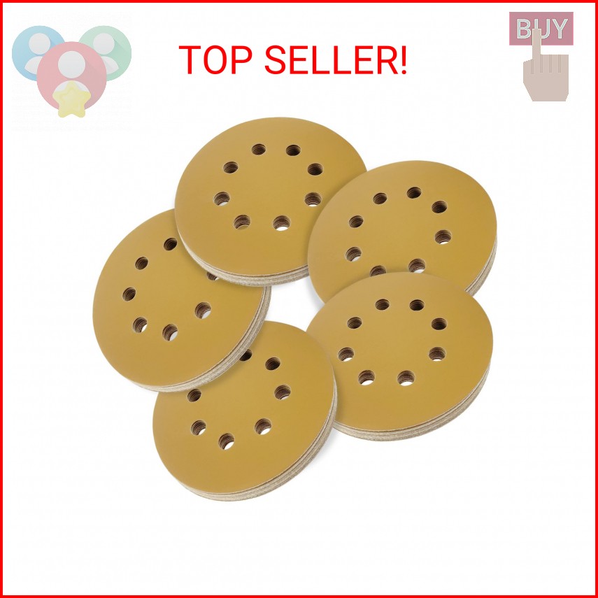 QYQRQF 5 Inch Sanding Discs Hook and Loop, 600 Grits 8 Holes Sandpaper Round Orb