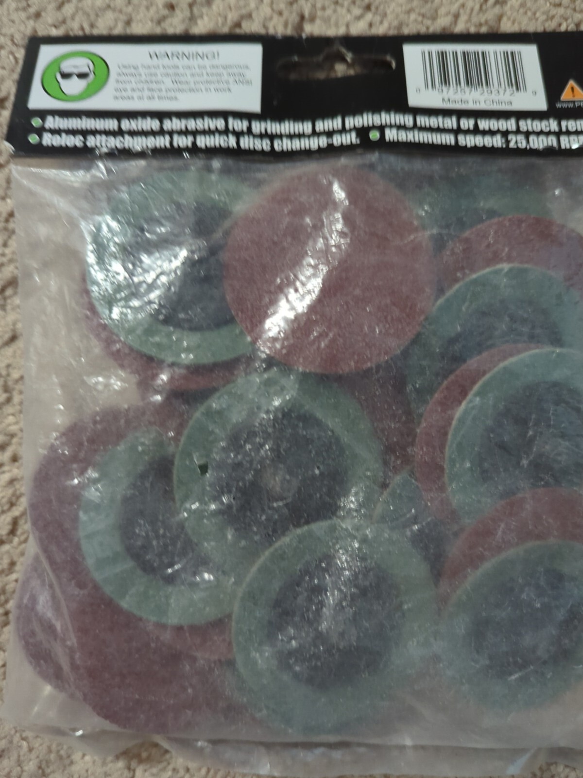 Grip 29372 2-Inch Aluminum Oxide Fiber Sanding Disc 50 Grit 25 Pieces