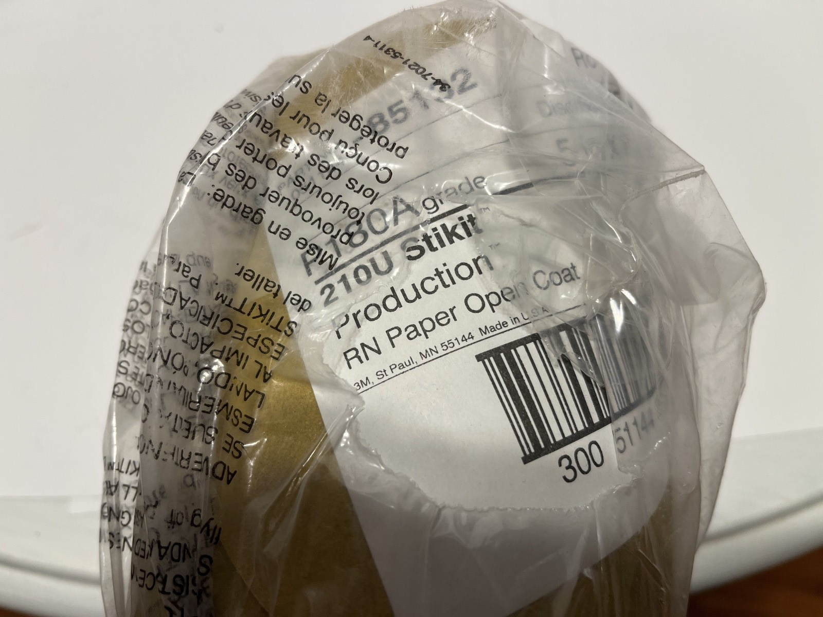 3M Stikit Paper Disc Roll 210U, P180 A-Weight, 5 In X NH, Die, 250 Discs/Roll