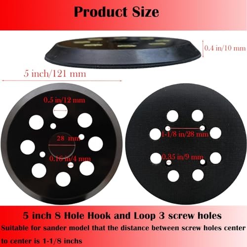 5 Inch 8 Hole Hook-and-Loop Replacemet Sanding Pad for SKIL SR211601 SR6604B