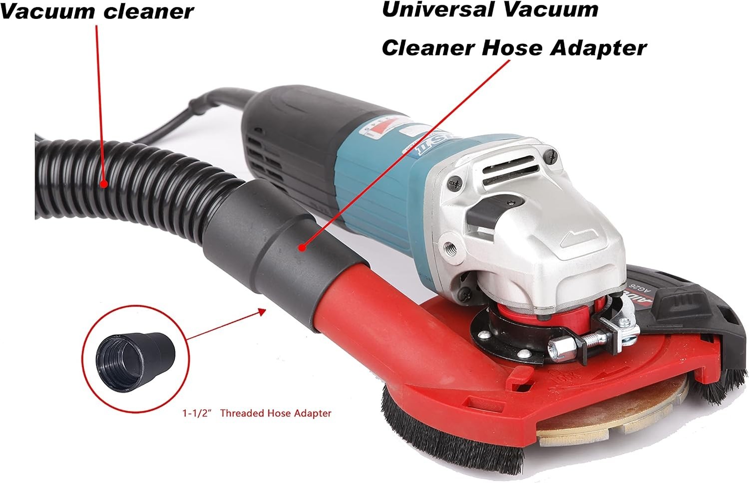 Red Dust Shroud for Angle Grinders (115mm/125mm) – Enhanced Grinding Safety