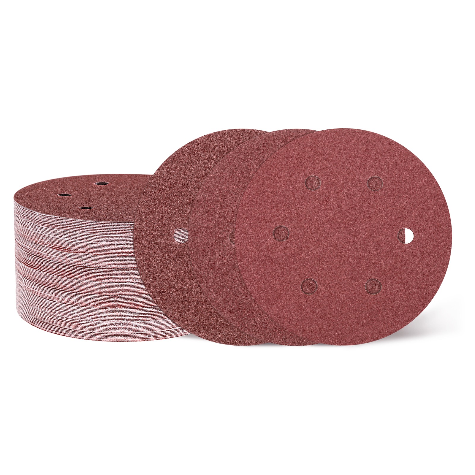 75 Pcs 6 Inch Sanding Disc 6 Hole 40/80/120 Grit Hook and Loop Sandpaper
