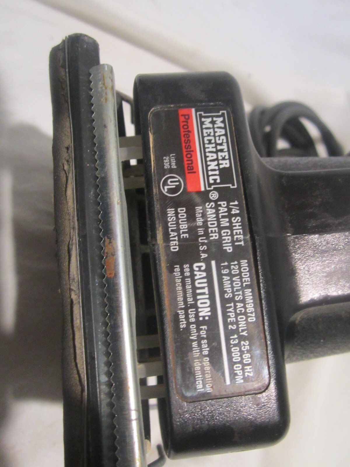 Master Mechanic MM9670 – 1/4″ Sheet Palm Finish Sander 1.9 Amp 13,000 OPM – USA