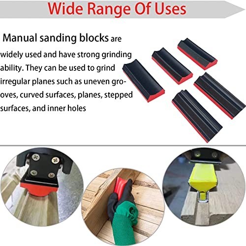 16-Piece Hand Sanding Block Set – Contoured Profile, Hook & Loop, Assorted Shape