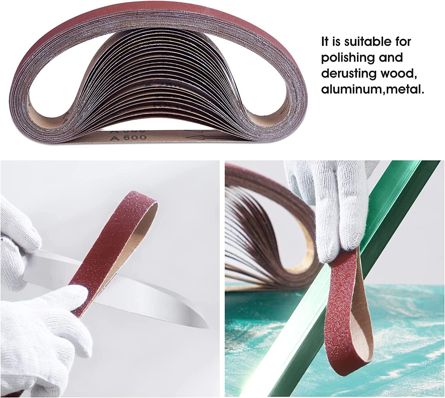 15PCS 1×30 inch Sanding Belt 600 800 1000 Grit Sander Belt Polishing Sandpaper