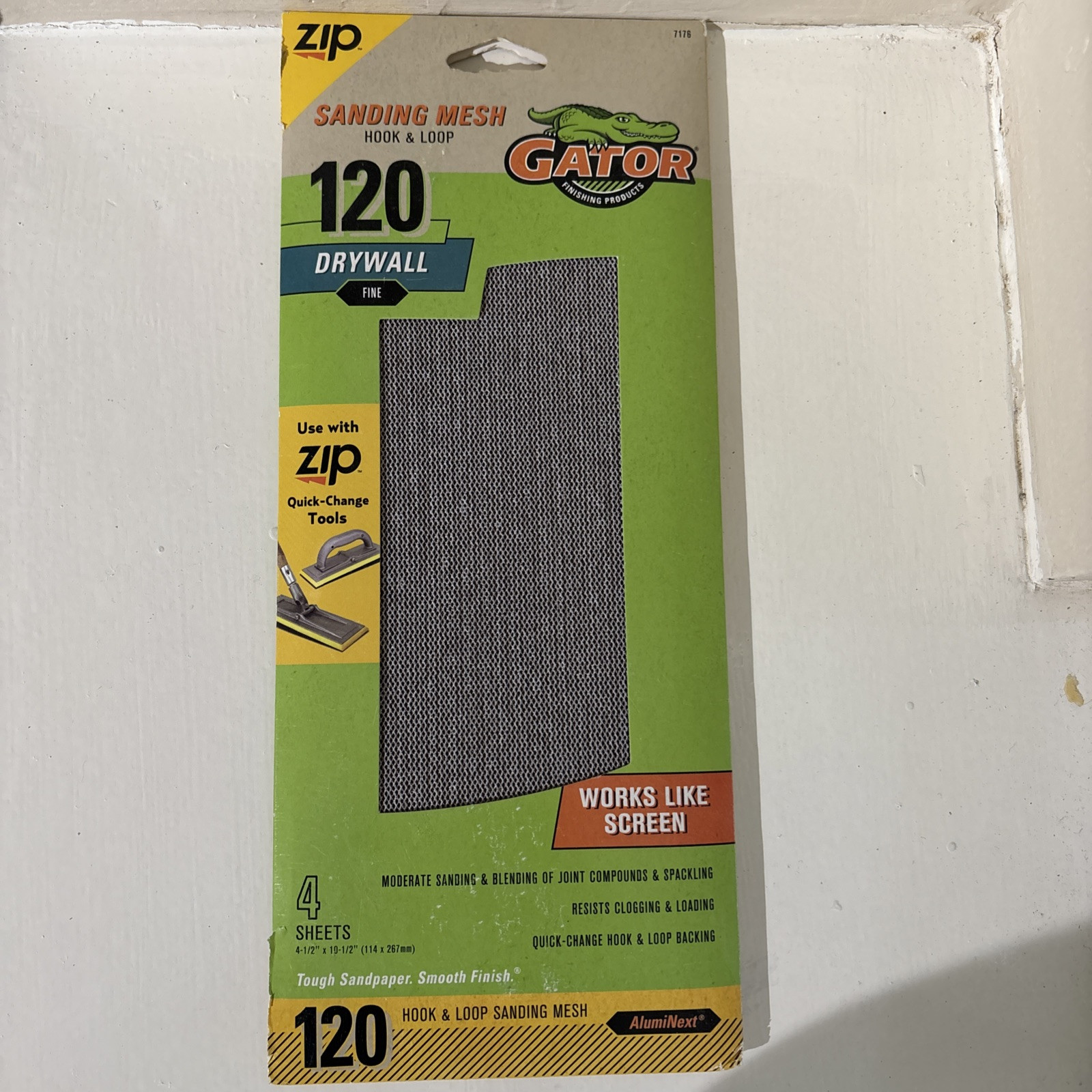 Gator Fine 120 -Grit Screen Sandpaper 4.5-Inches W x 10.5-Inches L 4 -Pack
