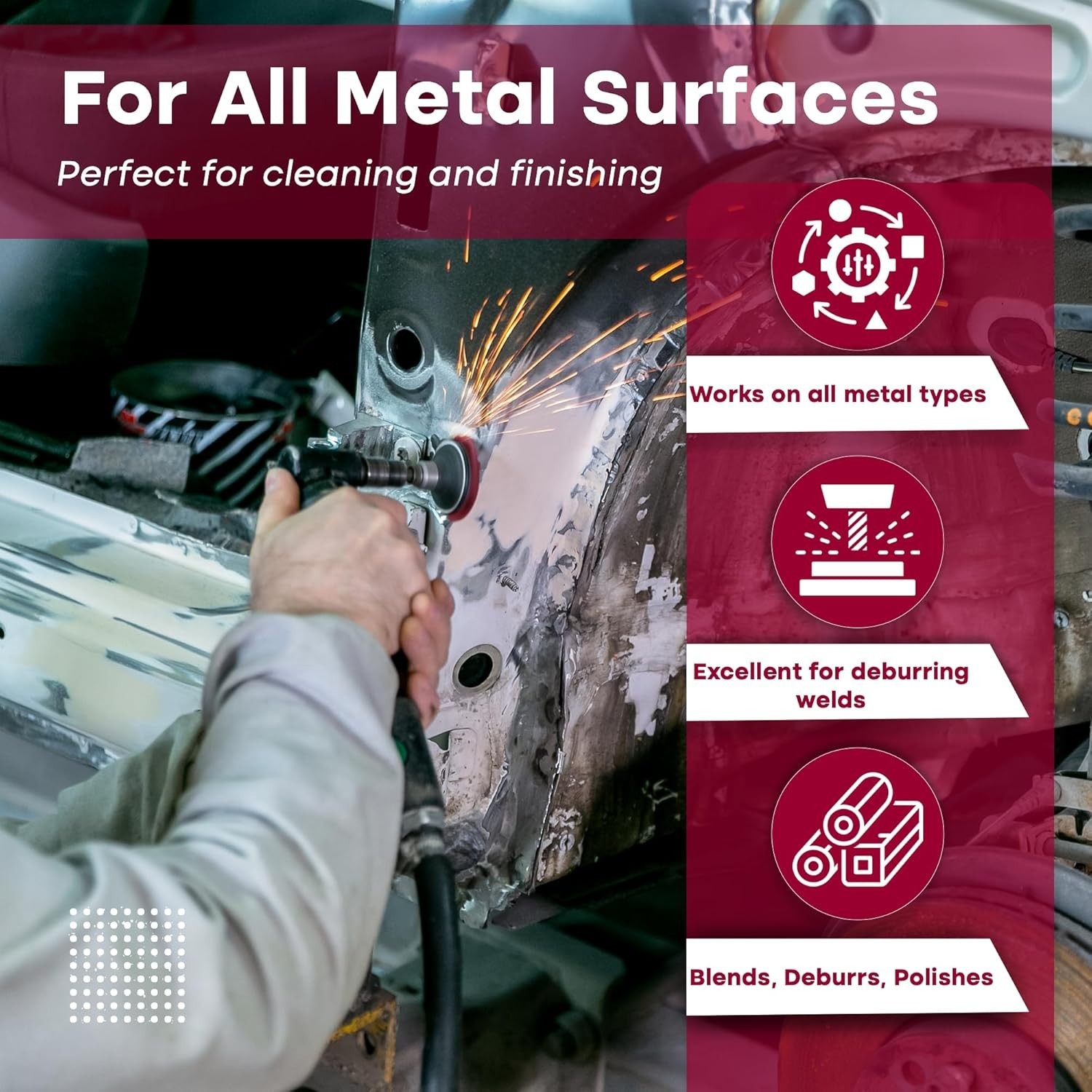 Versatile 25 Count 2-Inch Quick Change Aluminum Oxide Discs for Metal Finishing