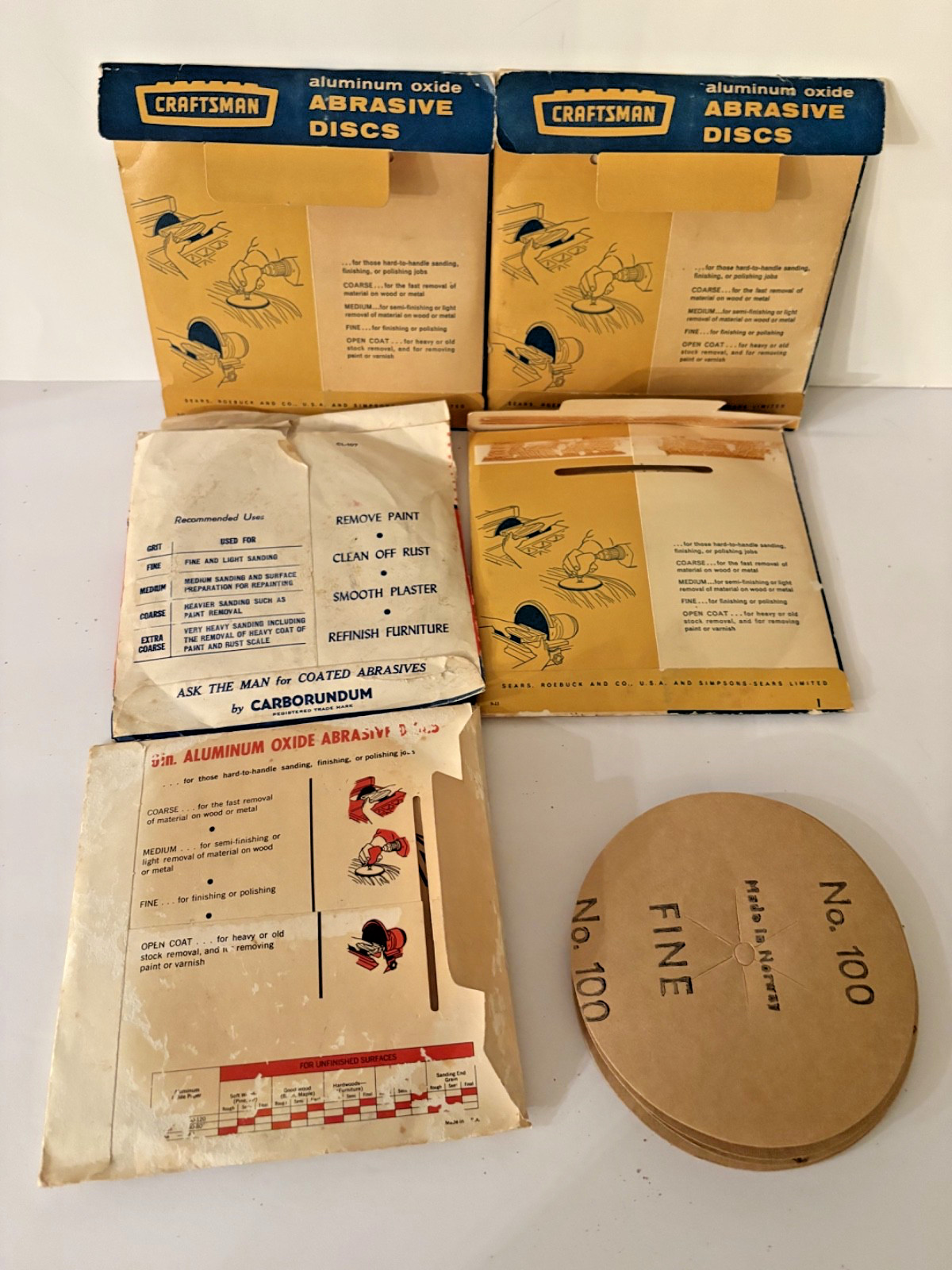 VTG Craftsman & Carborundum Aluminum Oxide Abrasive Discs various grit (30 disc)