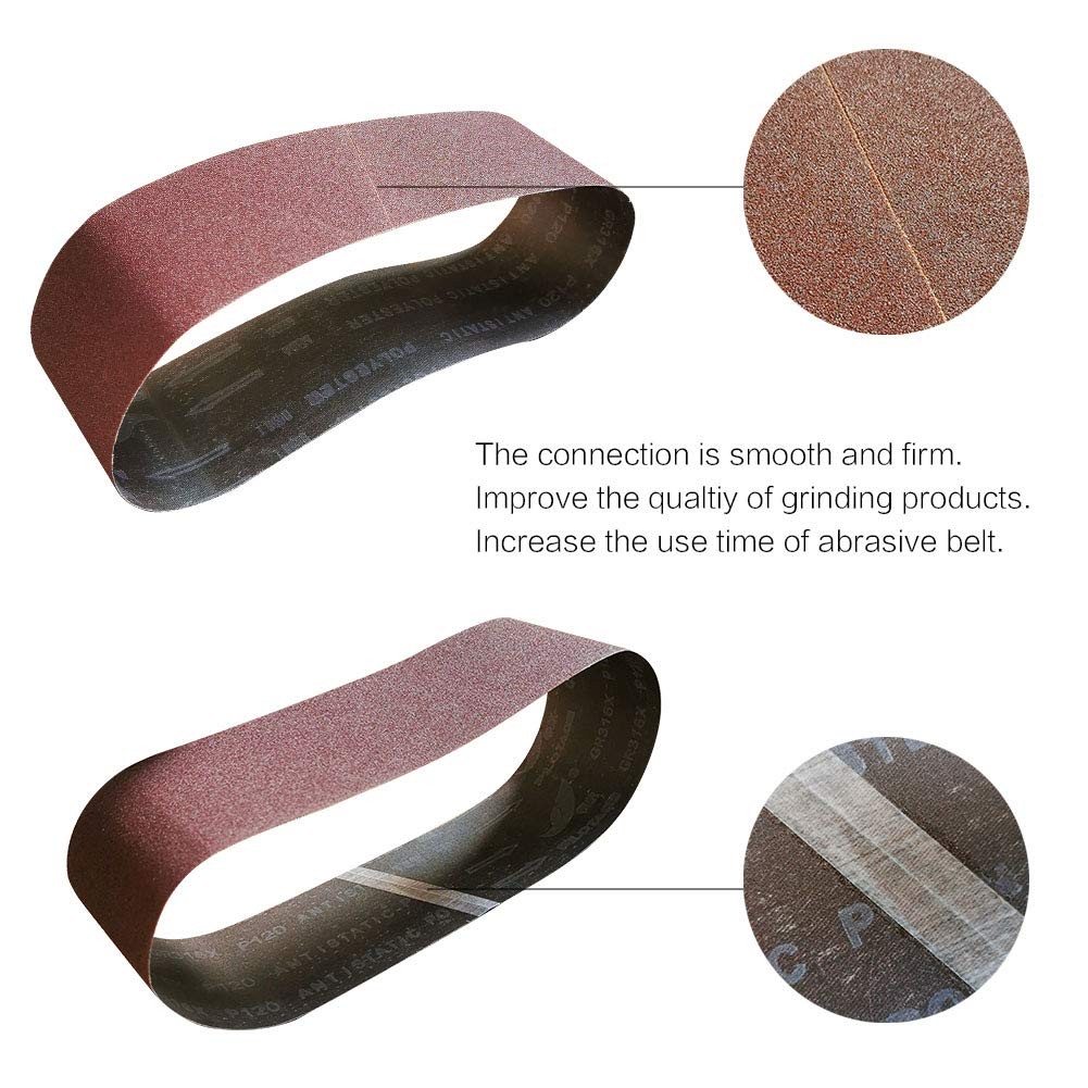 4×24 Inch Sanding Belt Pack 12 Pcs 80 120 150 Grits Sanding Belt 4 Inch x 24