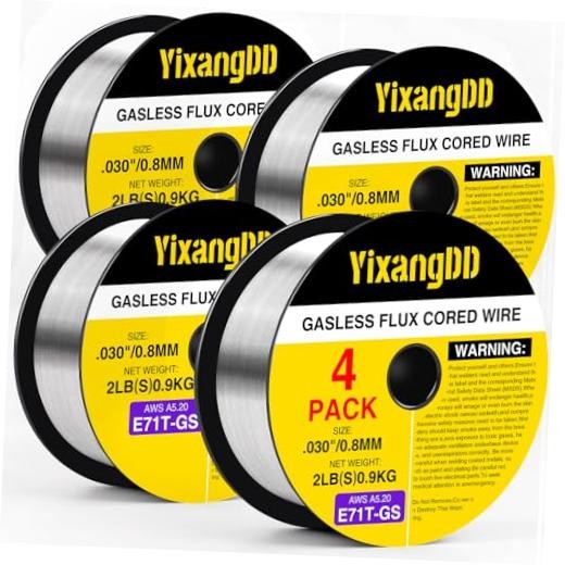 4 Pack 030 Flux Core Welding Wire, E71T-GS Gasless Mild Carbon 0.030″ 4pack 2lb