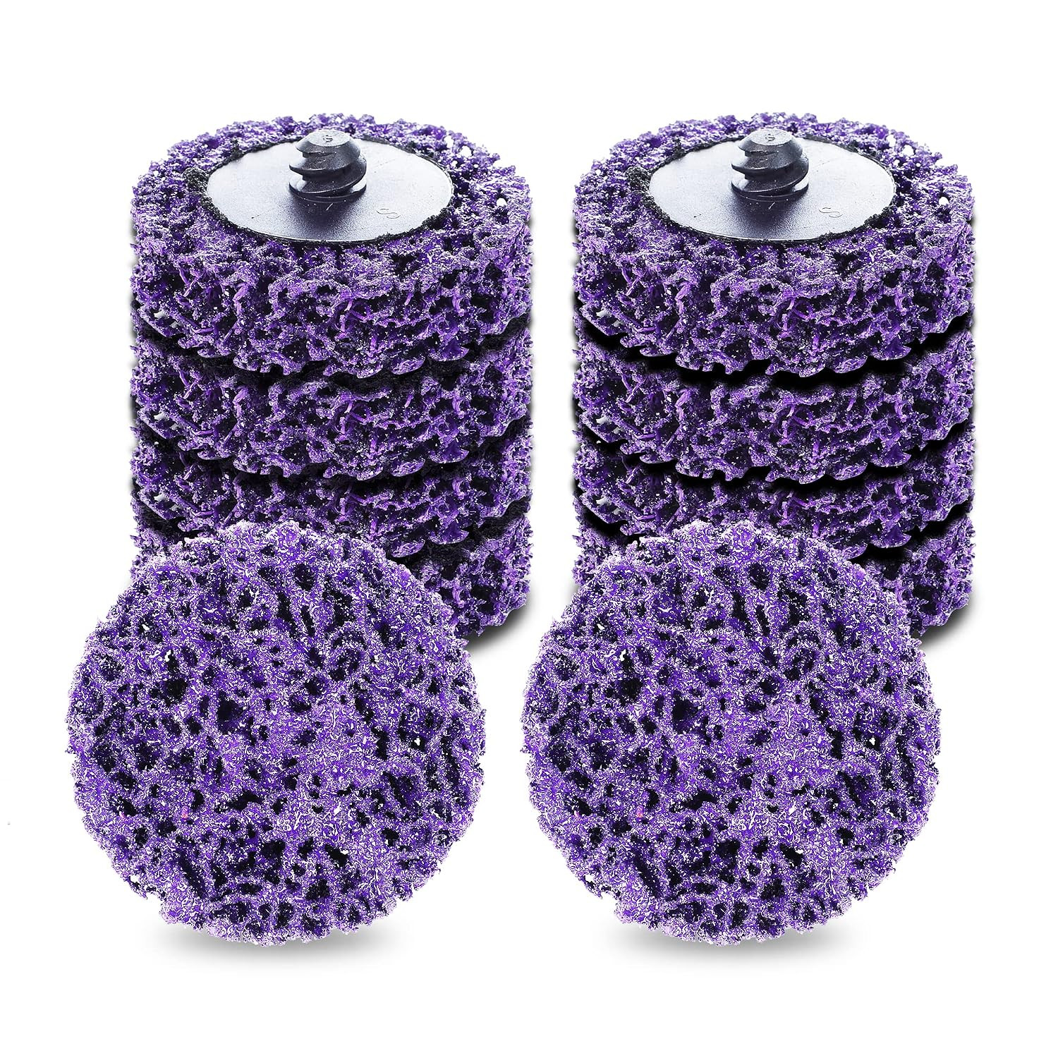 10 Pcs 2″ Non-Woven Strip Discs, Purple | Quick Strip Disc for Die Grinder