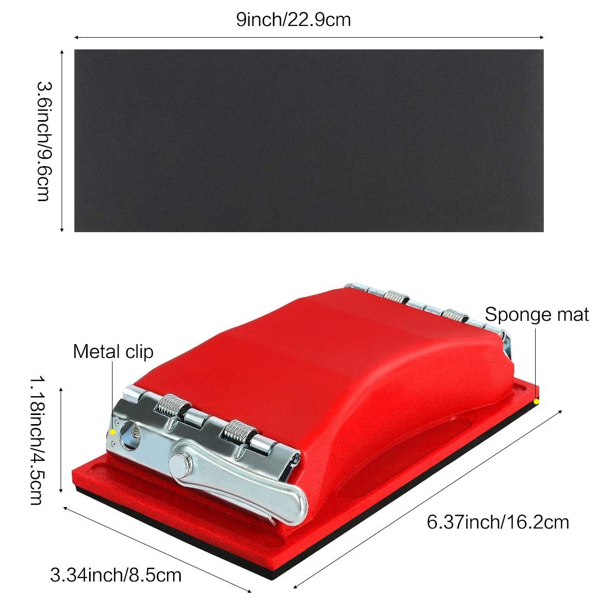 90 Pcs Wet Dry Sandpaper Assortment Grit 400-3000 with Red Handle for Auto Wo…