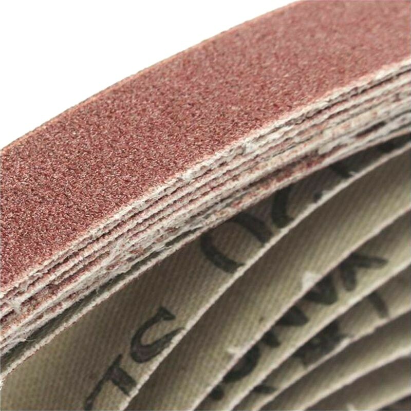 10Pcs 15x452mm Sanding Belt 60/600 Grit for M10 Sander Adapter Polishing Machine