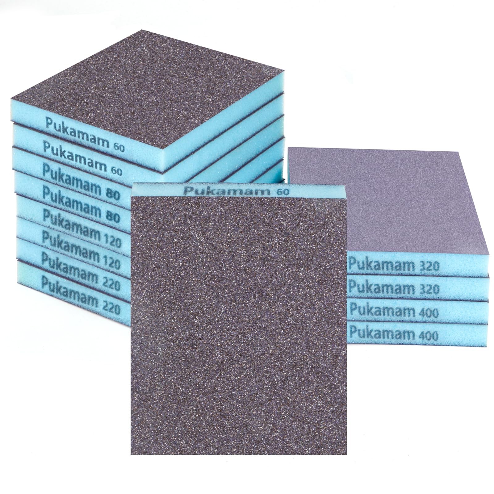 12 Pack Sanding Sponges Wet Dry Assorted Grit 60400 For Wood Metal Furniture