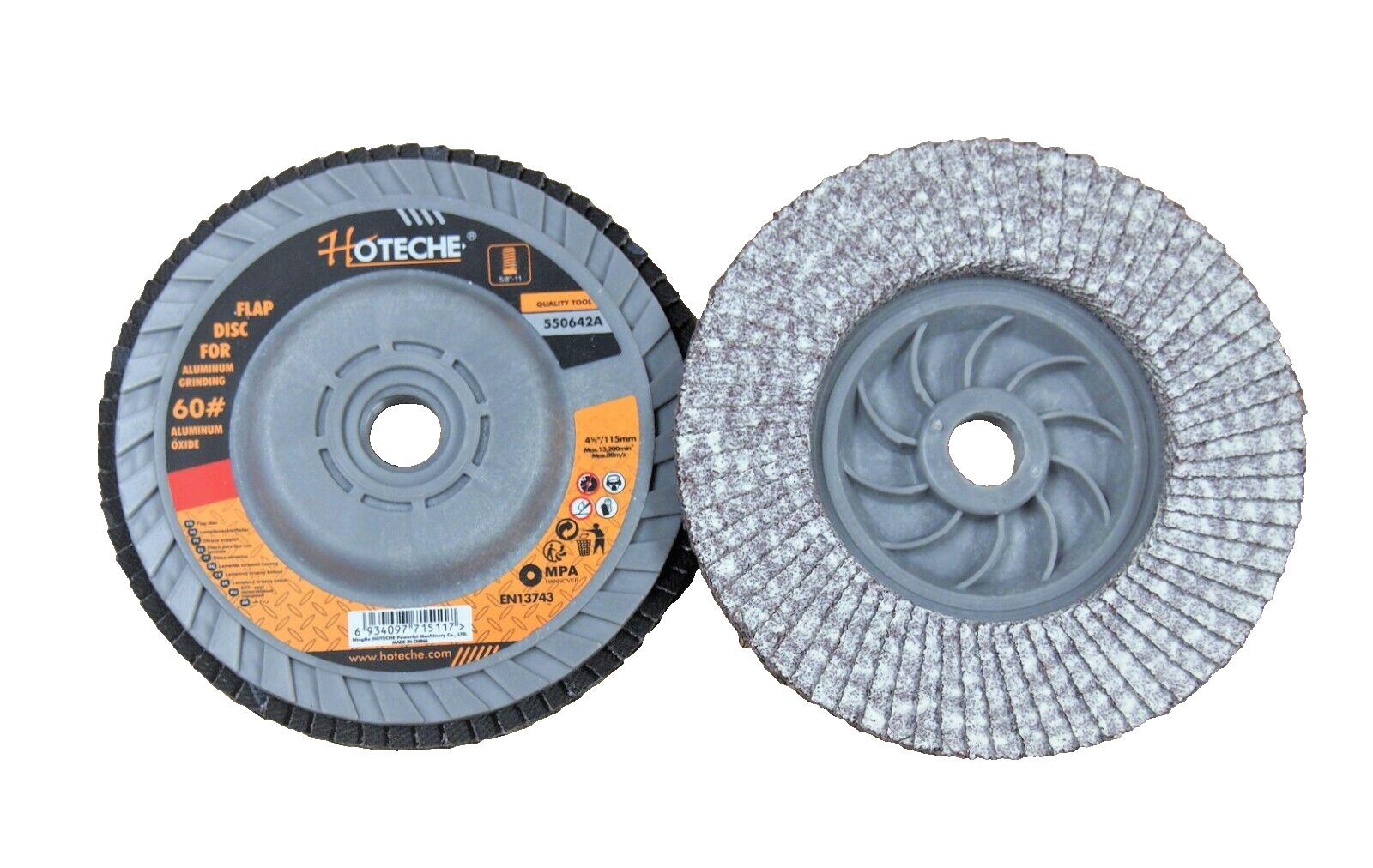 10Pc Flap Disc Speed Hub Grinding wheel 4-1/2″ x 5/8″-11 60 Grit For Aluminum