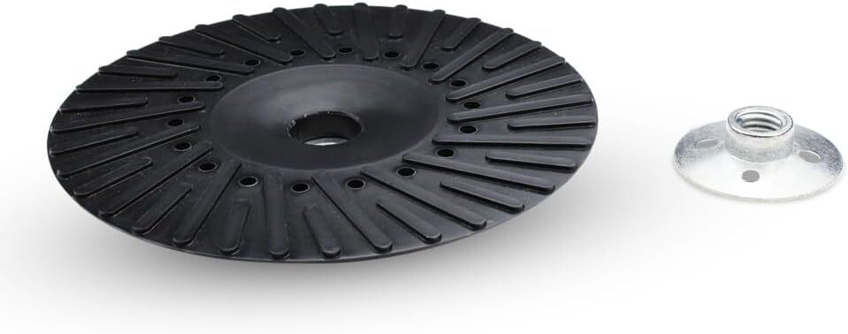 7″ x 5/8″-11 Resin Fiber Disc Backing Pad w/ Lock Nut for Angle Grinder Ribbed