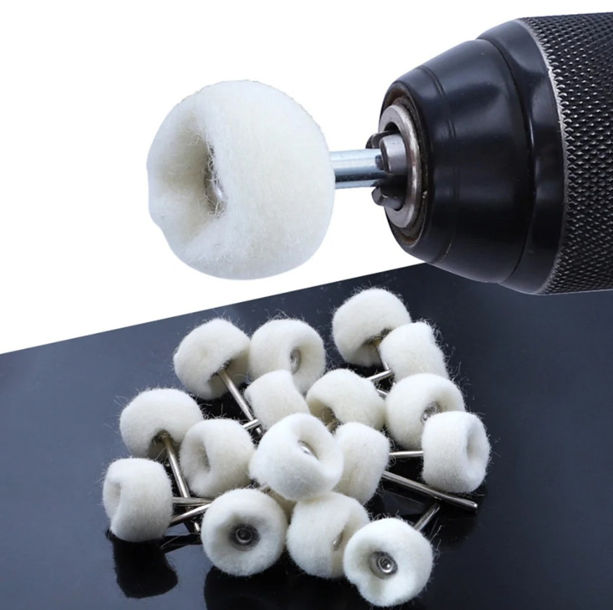 10pcs 3mm Felt Polishing Grinding Wheels Buffing Head Set Buffing Wheel Shank