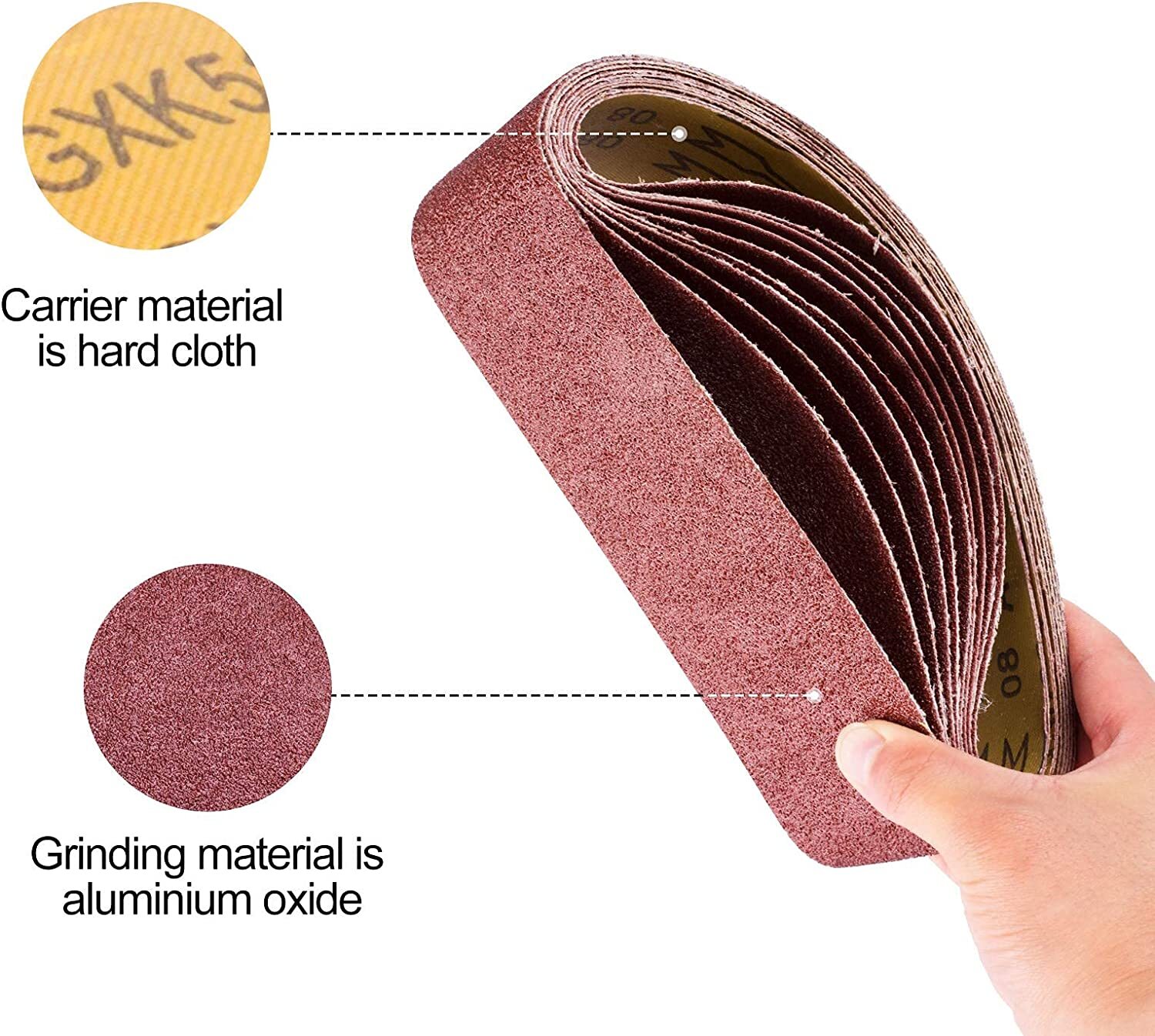 40PCS Belt Sander Sandpaper 3×21 Sanding Belts 40 60 80 120 150 240 400 Grit USA