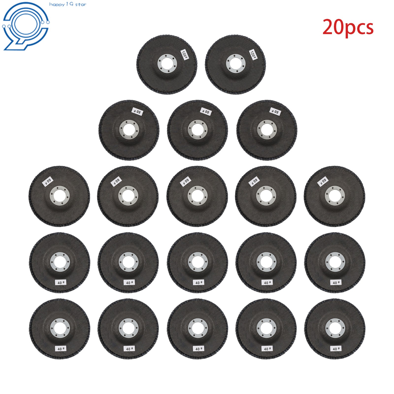 20Pcs 4-1/2 Inch x 7/8 Inch Flap Discs T29 for Angle Grinder 40/60/80/120 Grit