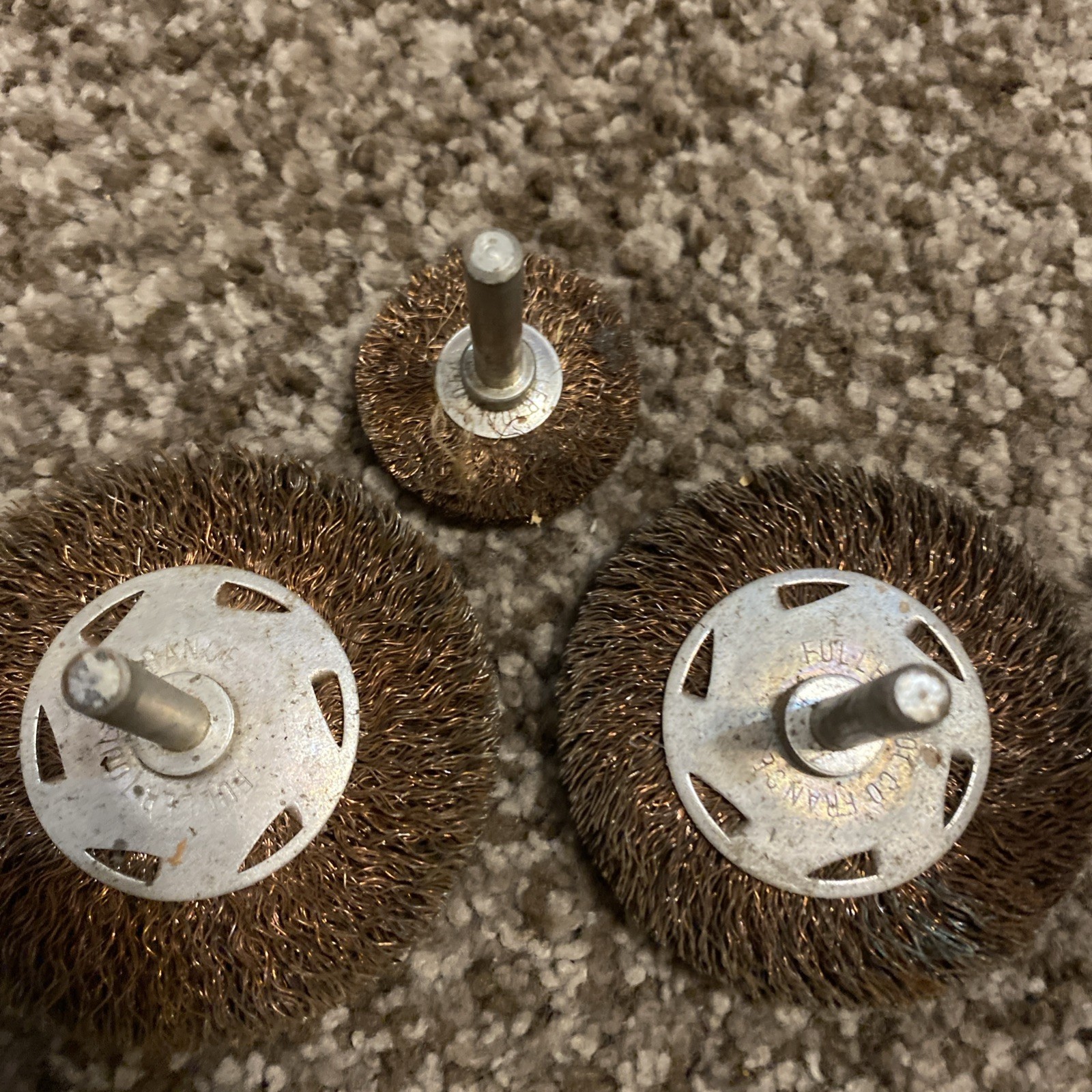 VTG FULLER TOOL CO – Lot of 7 Wire Wheel Brush Bits Cup – Varied Sizes -RARE