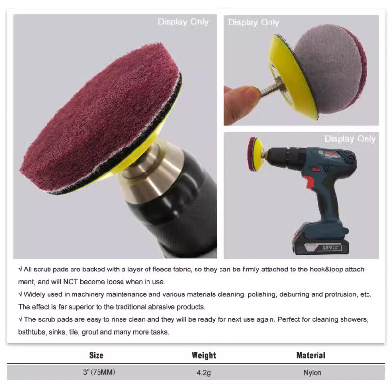 3″ 75mm Hook & Loop Scouring Pads Flocking Sanding Discs 240-3000 Grit Polishing