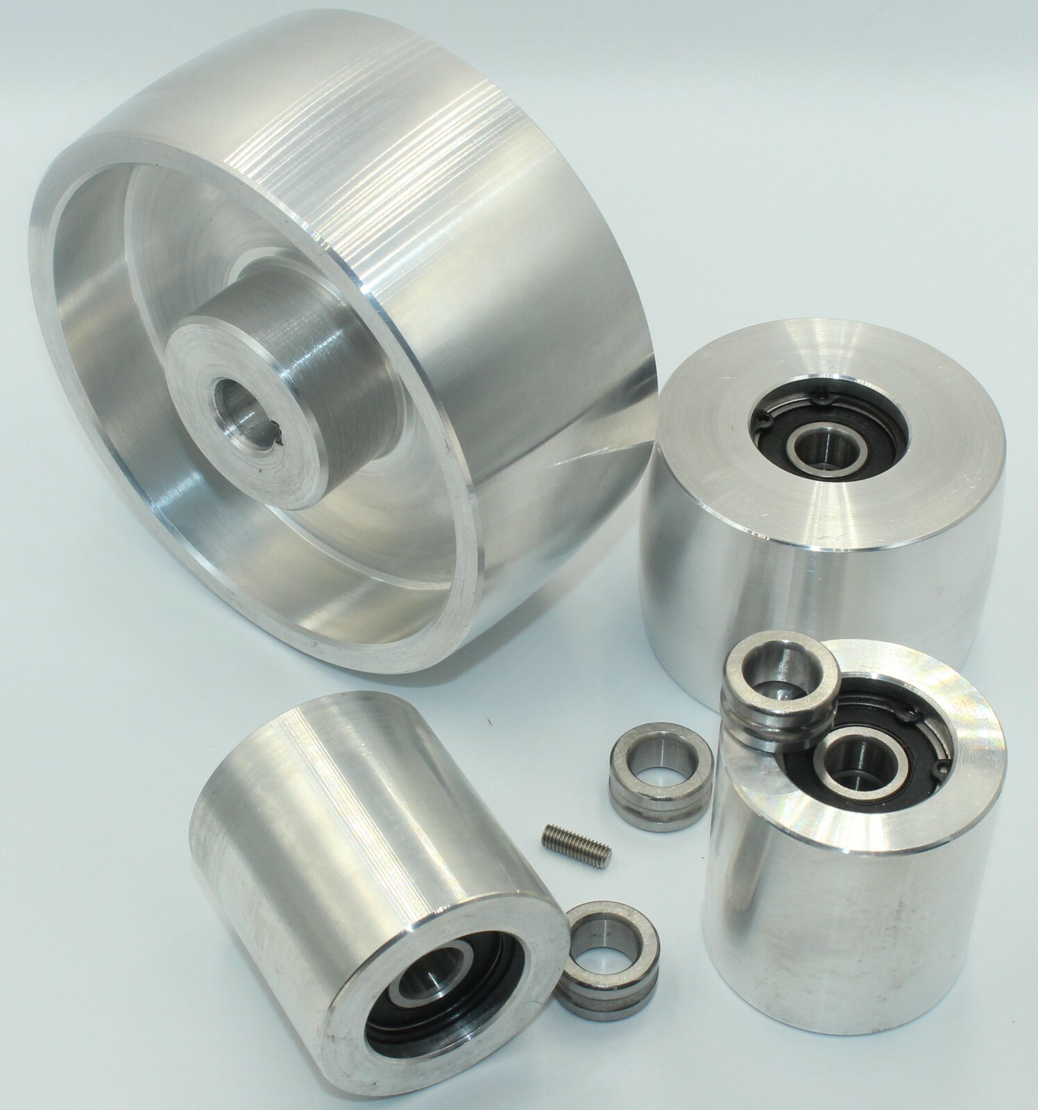 Belt Grinder wheel set knife grinder 5.1″ Drive 5/8″ shaft 3″ tracking, 2″ Idler