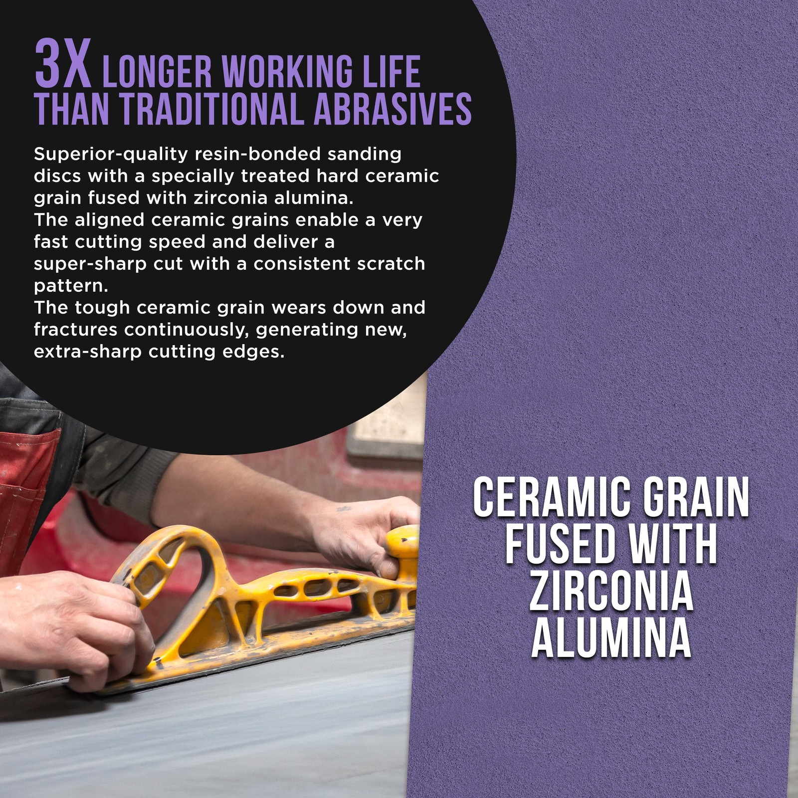 80 Grit Purple Ceramic 2.75″ x 12 Yard Roll Hook and Loop Longboard Sandpaper