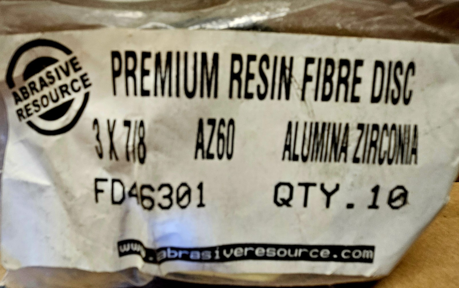 Premium 60 Grit Resin Fiber Grinding Discs Alumina Zirconia 3 x 7/8 (10 pack)