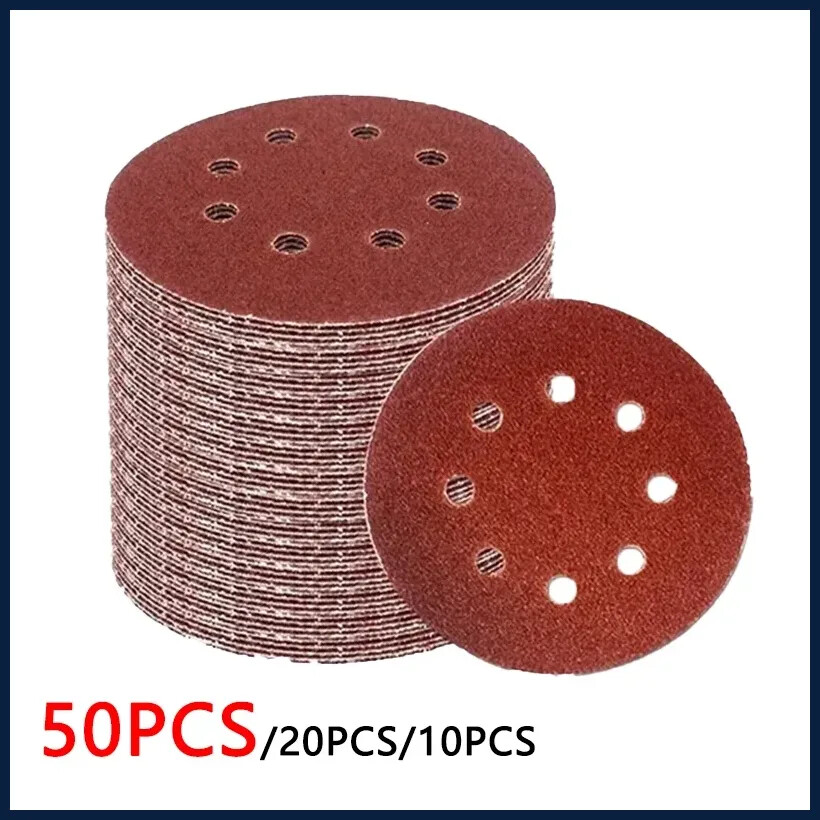 8 Hole 125mm Sandpaper Woodworking Metal Grinding Disc Abrasive Polishing Tools