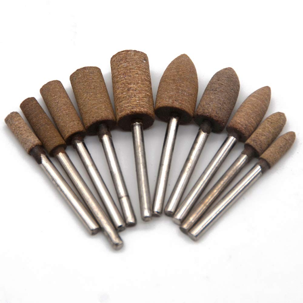 100pcs 1/8 Inch Shank (3mm) Cowhide Grinding Mandrel Mounted Grinding Polishi…