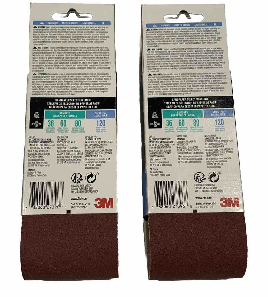 2 NEW 3M 3” X 18” 120 Rapid Removal, SANDER SANDING BELT