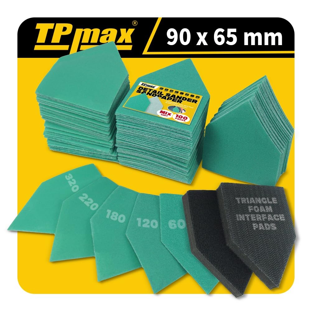 TPmax 102 Pack 90x65mm Detail Sander Set Compatible with Milwaukee M12, 60/12…