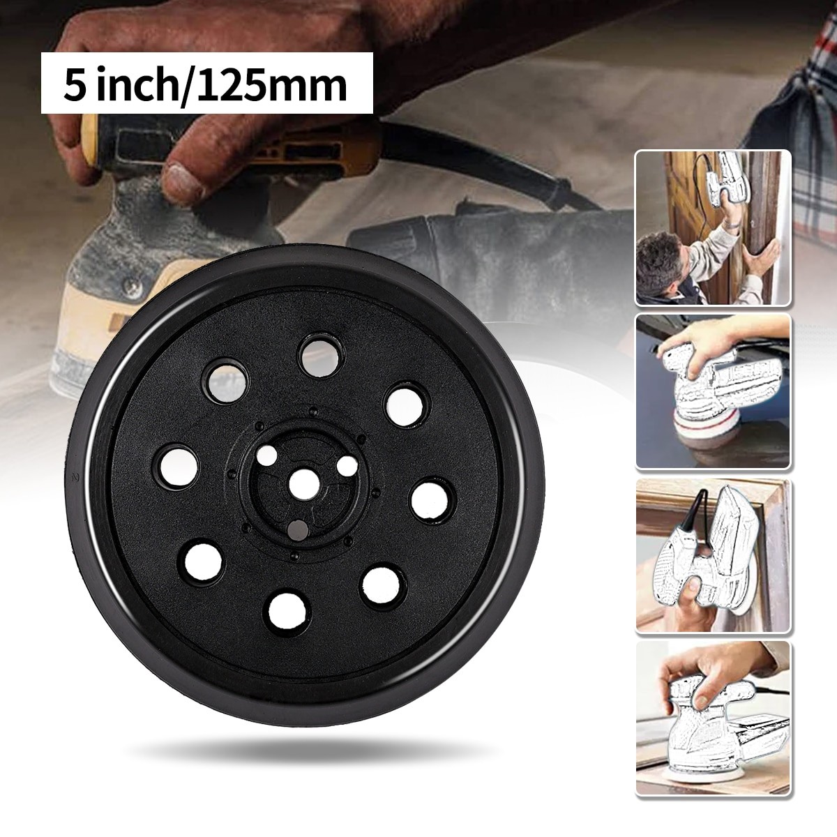 2PCS 5″ 125mm Backing Pad Sanding Disc for Bosch PEX 12 A / AE, PEX 400 A / AE