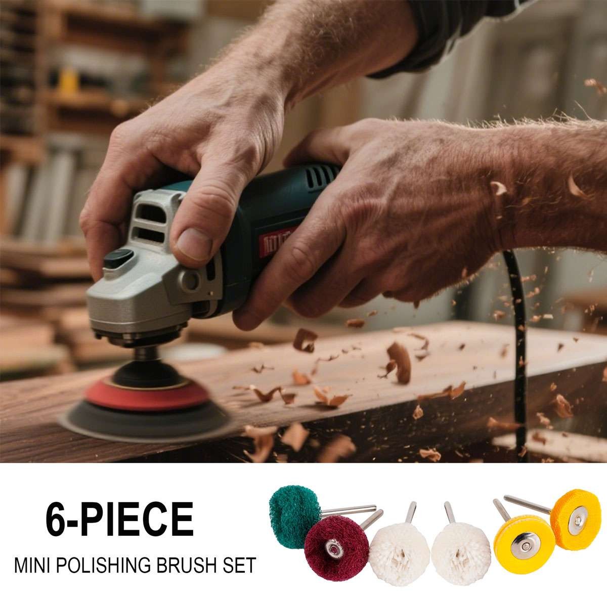 6X Metal Polishing Buffing Wheel Burr Kit Rotary Tool Accessories Set For Dremel