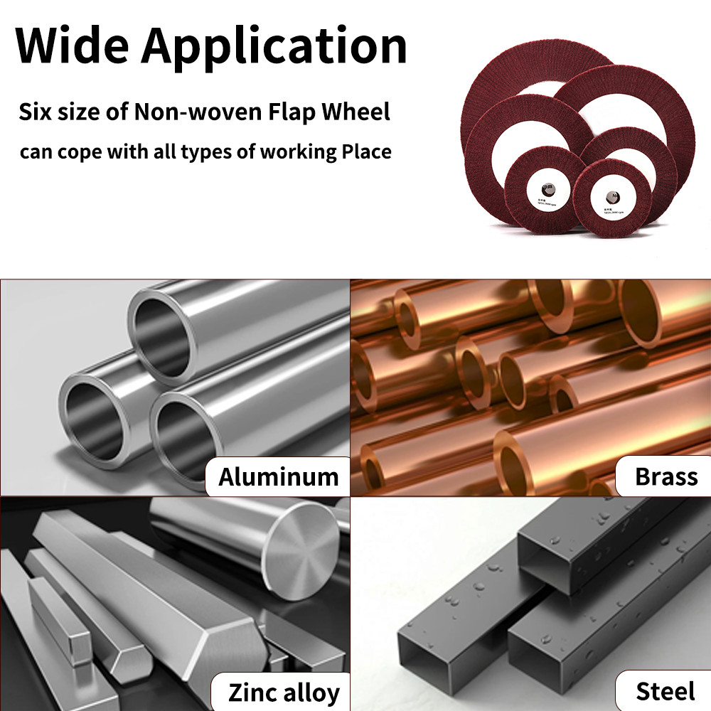 Nylon Fiber Flap Polishing Buffing Wheel Abrasive Metal Grinding Tools F Copper