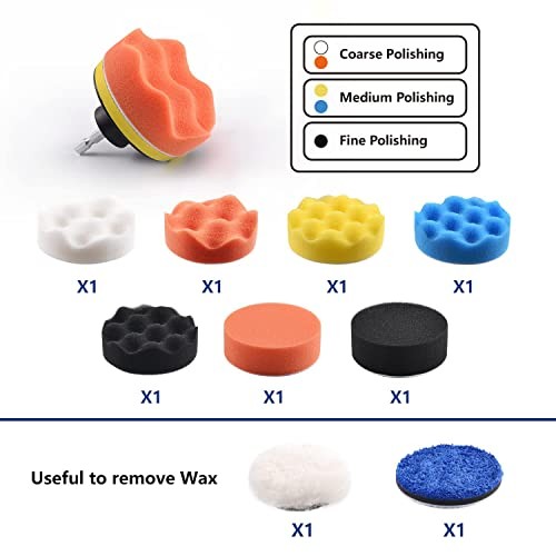 3 inch Drill Polishing Kit Buffer Sanding Attachment Car 3in Buffer 122Pack