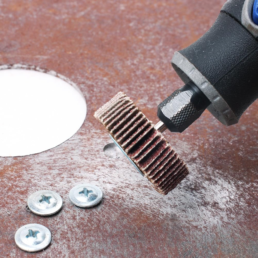 10 Pack Abrasive Flap Wheel Sander 80 Grit 1/8 Inch Shank for Drill Grinding