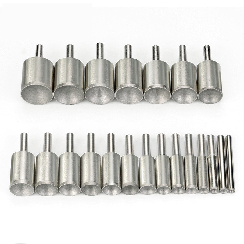 Fine Sand Diamond Burr Grinding Head Cylinder Concave For Bead Shaping 3-25mm