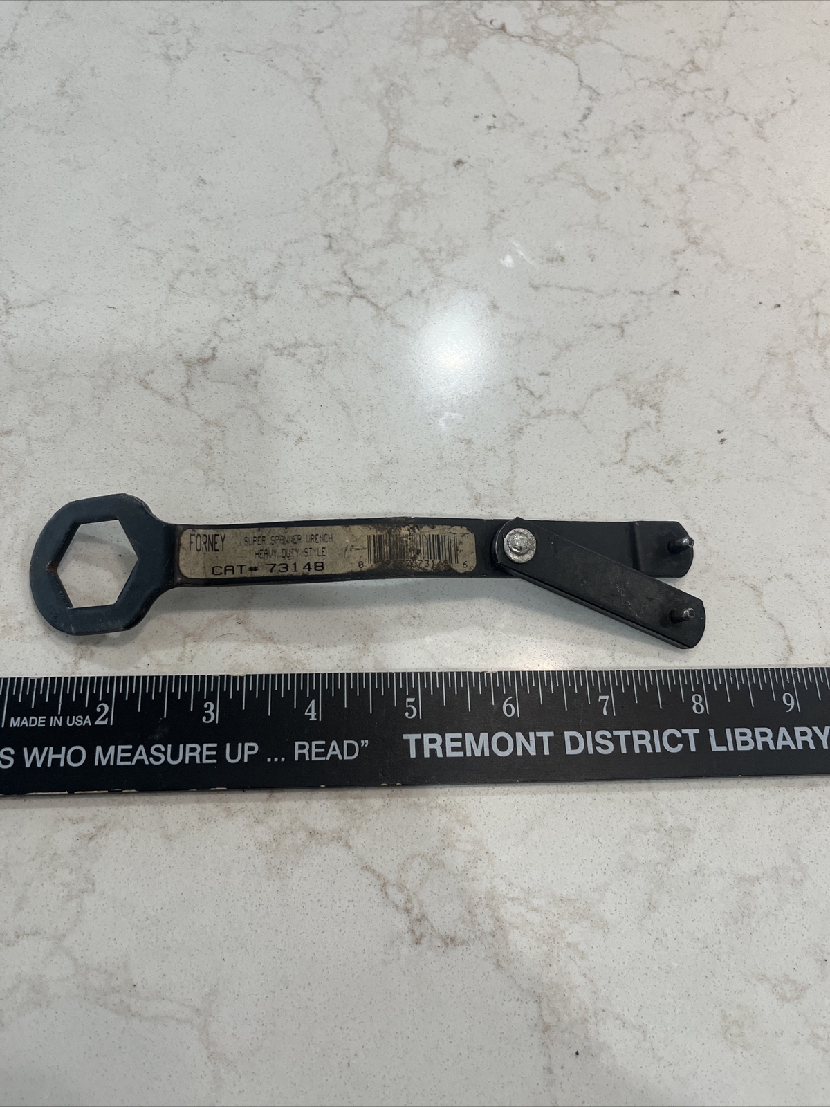 Forney 73148 Black Adjustable Spanner Wrench for Sanding Pad Nuts 5/8 in.-11