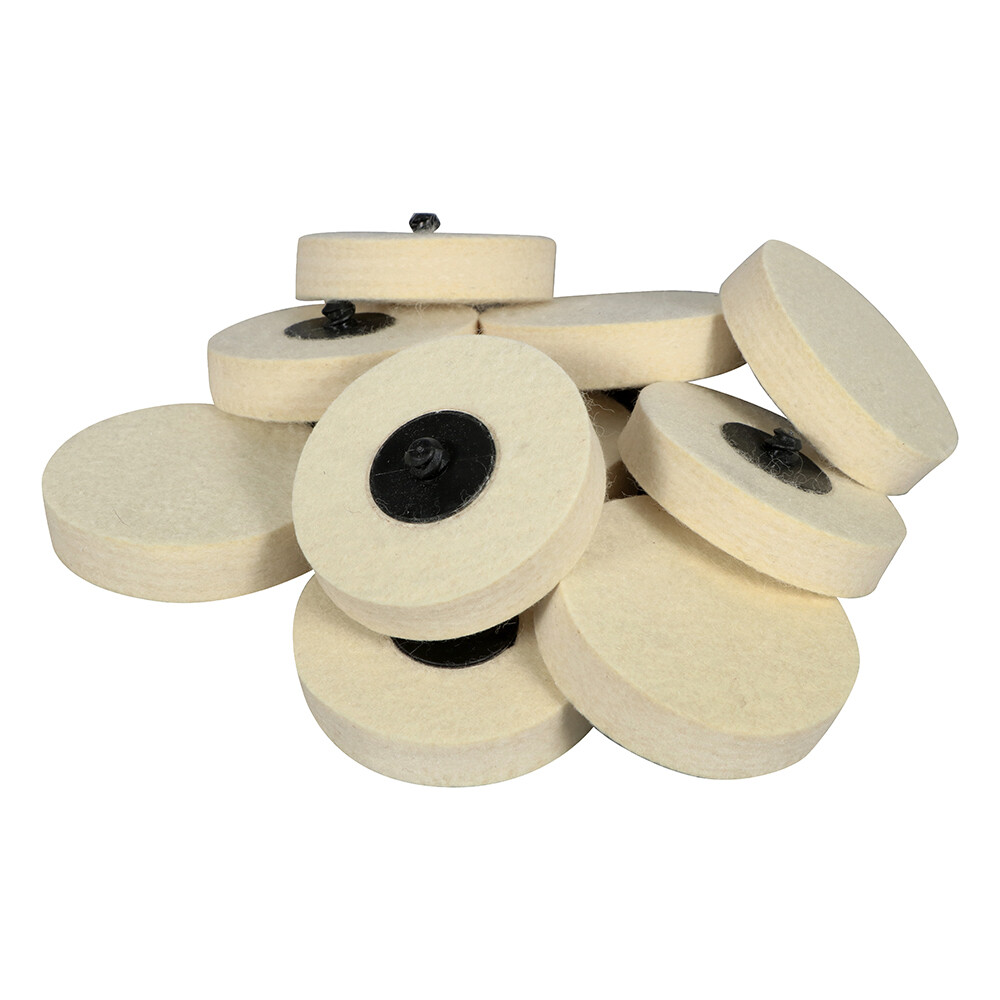 10 Pack – 3″ BHA Polish Plus Quick Change Felt Buffing Discs Roloc Type R